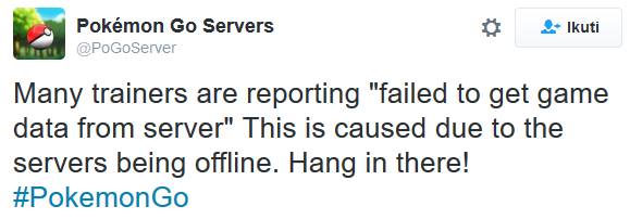 Pokemon GO Failed to get game data from server Down Maintenance