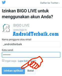 Cara Daftar Bigo Live pakai akun Twitter Gratis