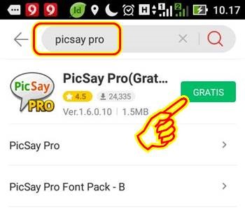 Cara install picsay pro gratis dari 9apps