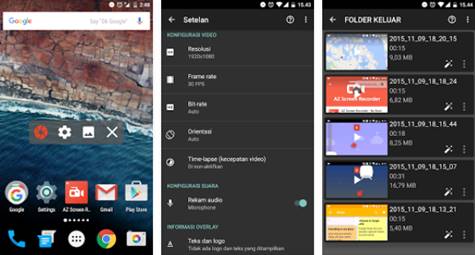 Aplikasi Perekam Layar Android AZ Screen Recorder - No Root APK
