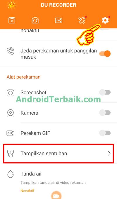 Cara Menambah Efek Sentuhan Layar Saat Merekam Layar Android