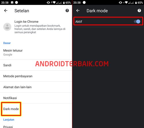 Cara Mengubah Layar Chrome menjadi Warna Hitam Mode Gelap