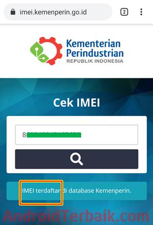 Hasil Cek IMEI HP Android di KEMENPERIN Resmi Terdaftar Mobile