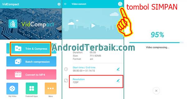 Cara kompres video di android tanpa aplikasi berbayar dengan VidCompact