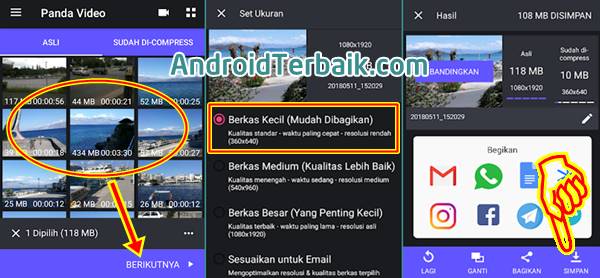 Cara mengecilkan ukuran video dengan aplikasi Panda Video Compressor Resizer Android