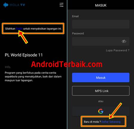 Cara Membuat Akun Mola TV Gratisan lewat HP Android