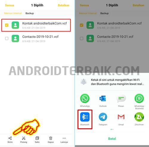 Cara Mengirim File VCF Kontak Android ke iPhone dengan Bluetooth