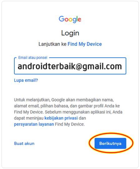 Cara Sign In Android Device Manager di Laptop untuk Lacak Lokasi HP Hilang