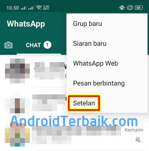 Setelan Sidik Jari di Aplikasi WhatsApp Android