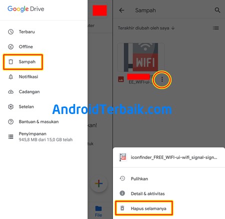 Cara Hapus Permanen Data Google Drive lewat Android