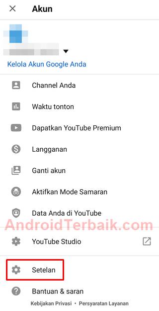 Setting Dark Mode YouTube Android