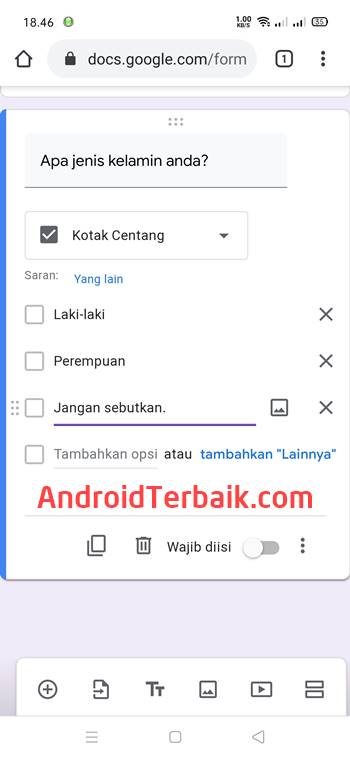 Cara Membuat Kuesioner Di Google Form lewat HP Android