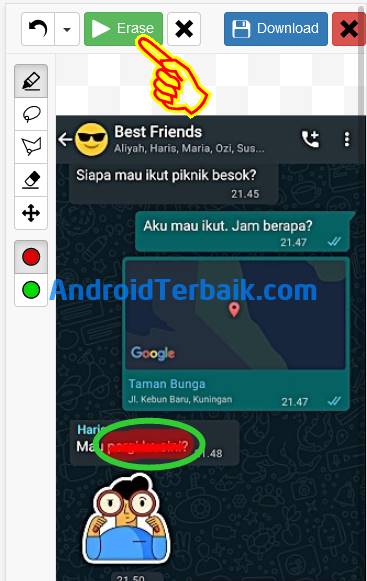 Cara melihat tulisan di balik coretan di android