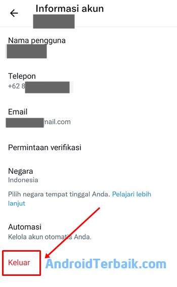 Cara Keluar Akun Twitter HP Android