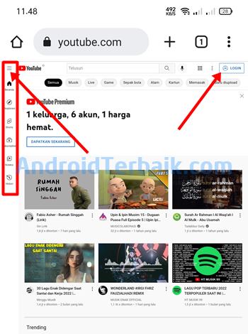 Cara Login YouTube Studio Desktop versi PC di HP Android