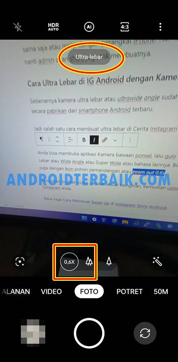 Cara Ultra Lebar di IG Android dengan Kamera Bawaan