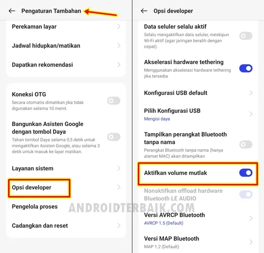 Tutorial Disable Bluetooth Absolute Volume Android